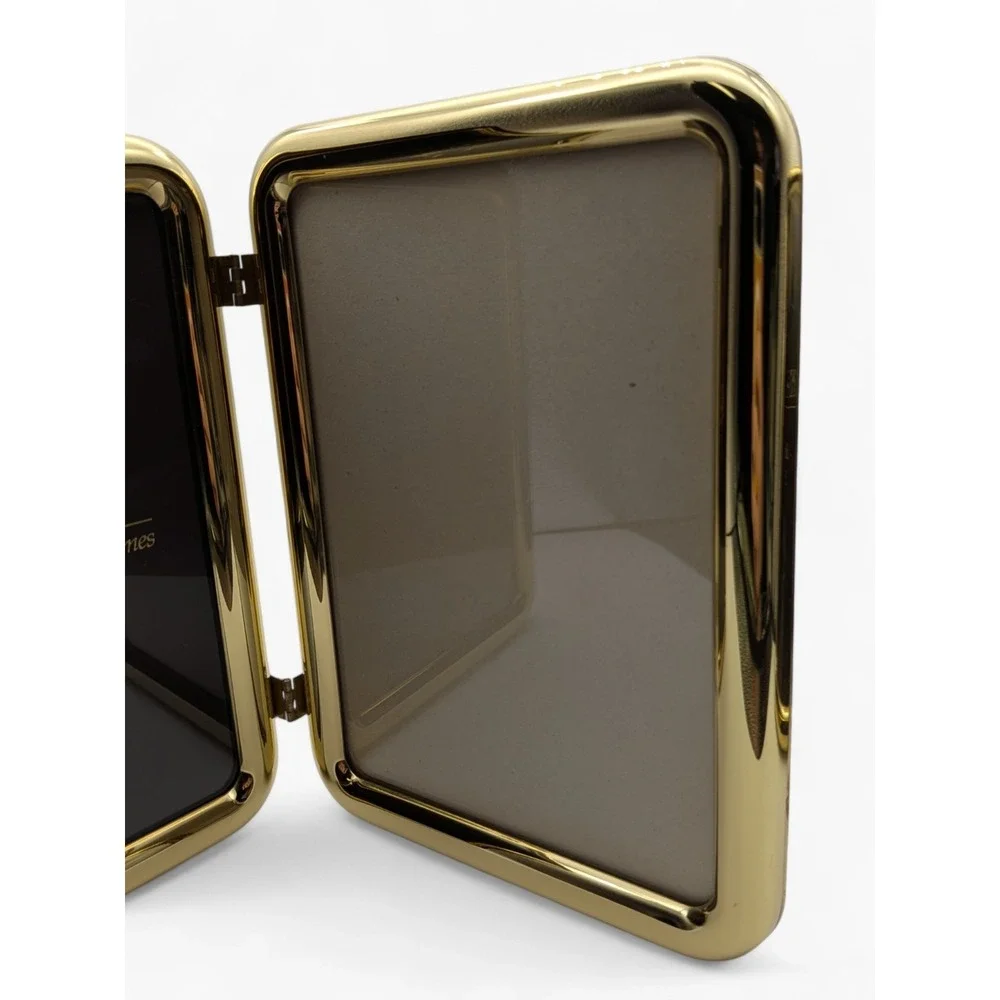 Larson Juhl‎ Solid Brass 5x7 Picture Frames Set Bifold + Stand Vintage